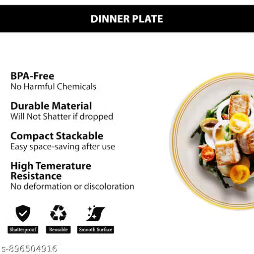 Ariya Melamine Dinner Plates 11 Inch Set of 24 | Royal Double Stripe