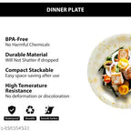 Ariya Melamine Dinner Plates 11 Inch Set of 12 | Classic Gold Flower