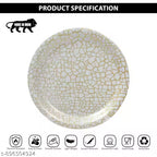 Ariya Melamine Dinner Plates 11 Inch Set of 24 | Classic Gold Grid