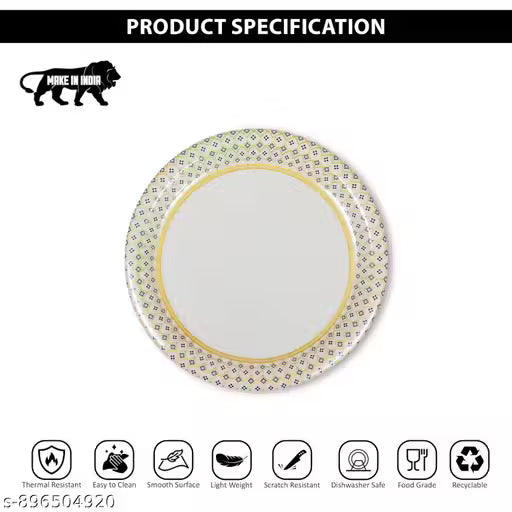 Ariya Melamine Dinner Plates 11 Inch Set of 12 | Royal Blue Border