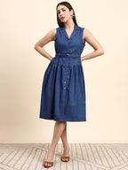 Amaris Denim Dress (Indigo Blue)