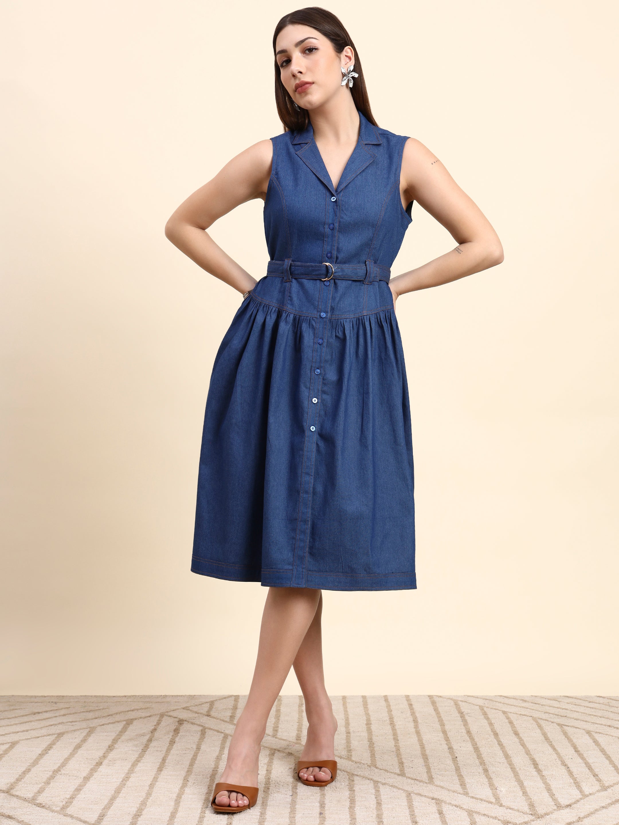 Amaris Denim Dress (Indigo Blue)