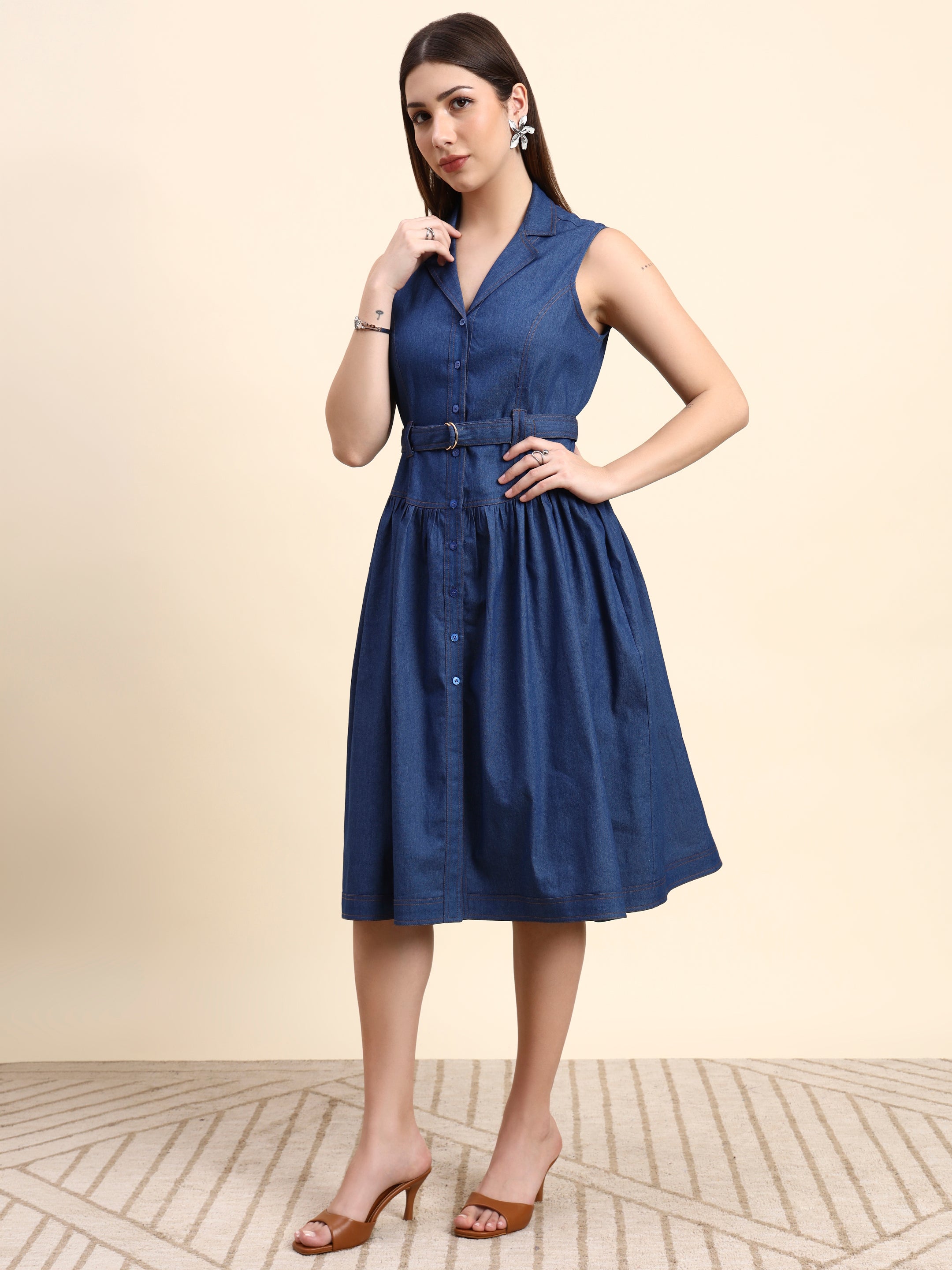 Amaris Denim Dress (Indigo Blue)