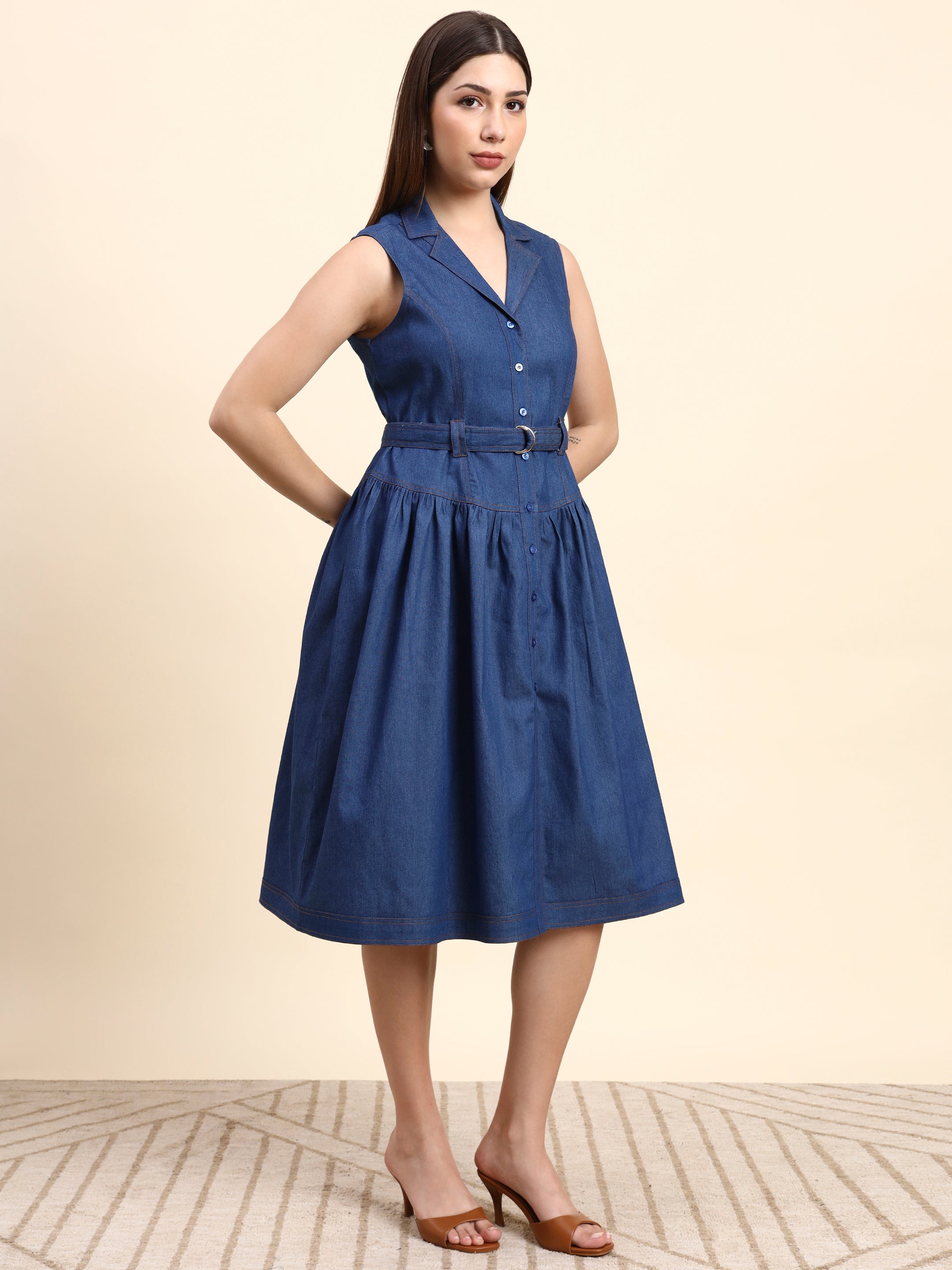 Amaris Denim Dress (Indigo Blue)