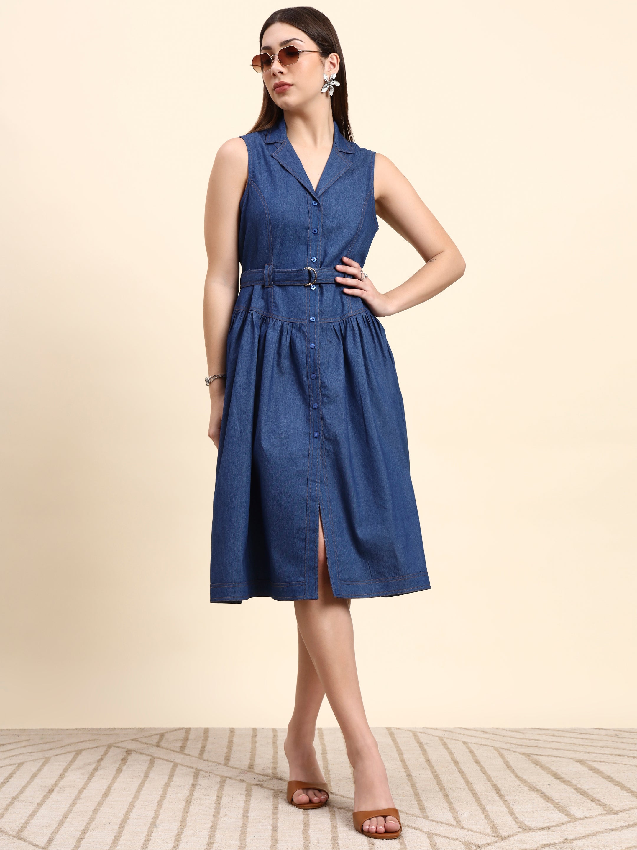 Amaris Denim Dress (Indigo Blue)