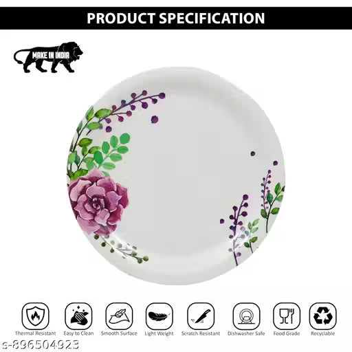 Ariya Melamine Dinner Plates 11 Inch Set of 24 | Rose Bloom