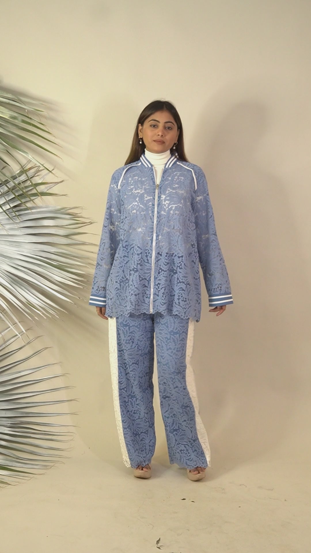 Ariya Threads  Aero Lace Luxe Jogger Co-Ord | Women Stylish Set