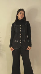 Ariya Threads  Season Black Denim Co-Ord | Trendy Women Set