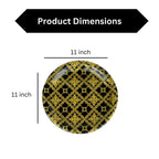 Ariya Melamine 11 Inch Black Base P7 Serving Plate Set 6