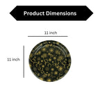 Ariya Melamine 6 Serving Plate 11 Inch Black Base P1 Dishwasher Safe Ideal for Home Dinner and Hotel Parties