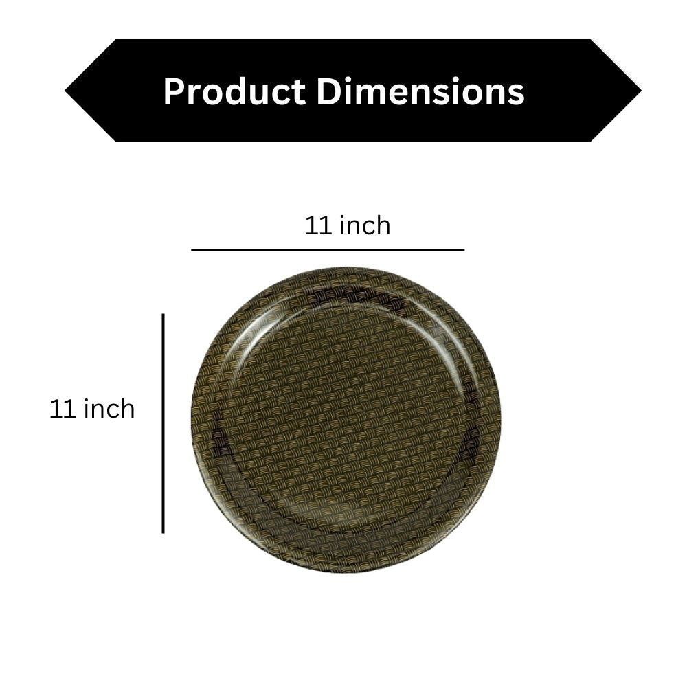 Ariya Melamine 11 Inch White Multi P9 Serving Plate 6 Pc