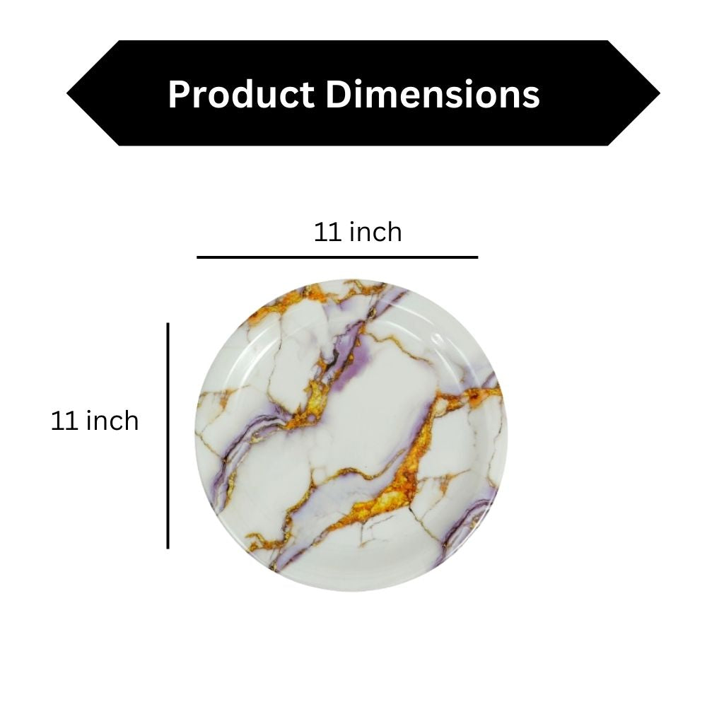 Ariya Melamine 11 Inch Multicolor P15 Serving Plate 4 Pc