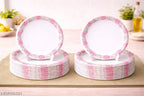 Ariya Melamine Dinner Plates 11 Inch Set of 24 | Pink Flower