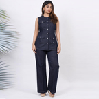 Ariya Threads Women’s Sleeveless Denim Co-Ord Set