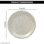 Ariya Melamine Dinner Plates 11 Inch Set of 24 | Classic Gold Grid