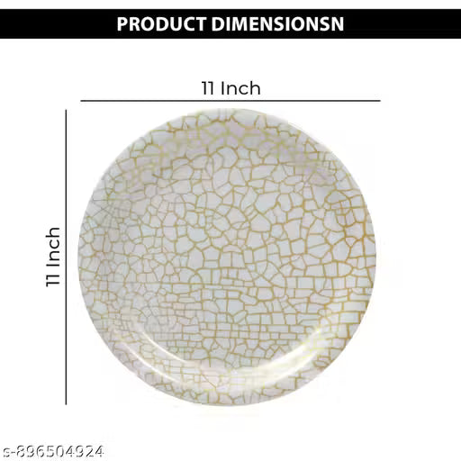 Ariya Melamine Dinner Plates 11 Inch Set of 24 | Classic Gold Grid