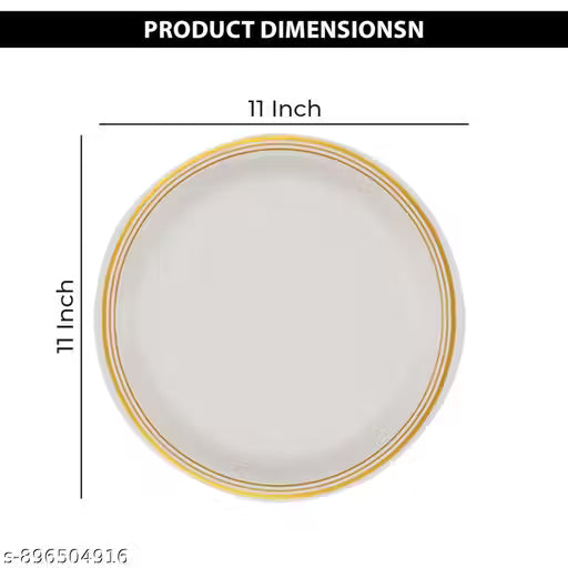 Ariya Melamine Dinner Plates 11 Inch Set of 12 | Royal Double Stripe