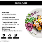 Ariya Melamine Dinner Plates 11 Inch Set of 12 | Rose Bloom