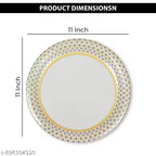Ariya Melamine Dinner Plates 11 Inch Set of 24 | Royal Blue Border