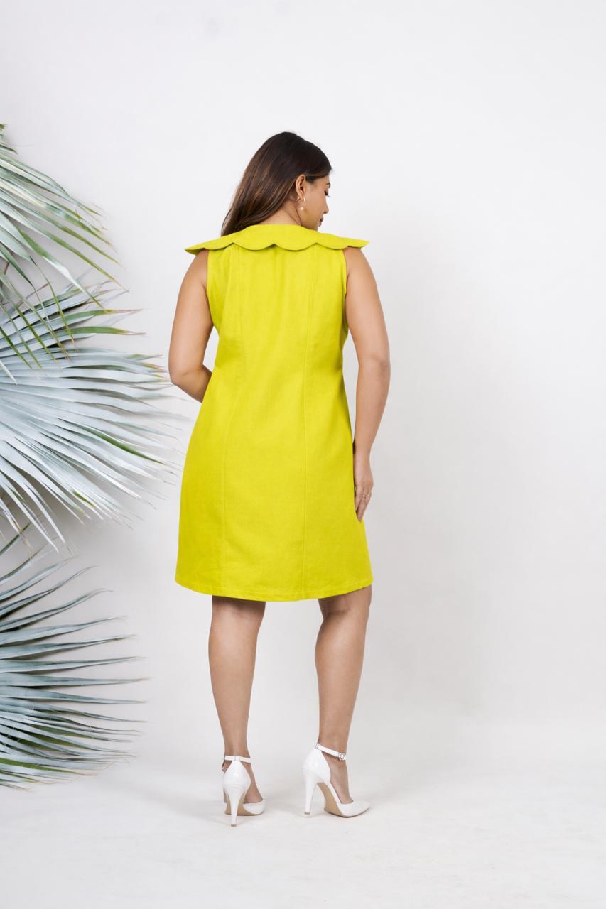 Ariya Threads Yellow Denim Sleeveless Co-ord Set for Trendy All-Day Style