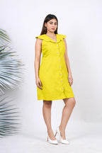 Ariya Threads Yellow Denim Sleeveless Co-ord Set for Trendy All-Day Style